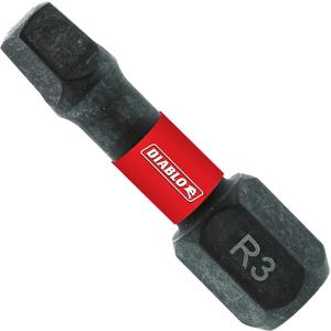 Diablo #3 Square Drive Bits with MaxTorque Zone for Durability and Impact Resistance - Optimized Tip, Laser Engraved Bit Type - 1/4" Hex, 1" Length, 5-Pack - DSQ31P5