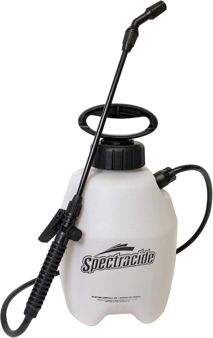 Spectracide 16412 1 Gallon Multi-Purpose Lawn & Garden Poly Tank Sprayer, Made in The USA, Adjustable Cone Nozzle, 1-Pack, Translucent White
