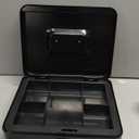 KYODOLED Large Cash Box with Combination Lock Safe Metal Money Box with Money Tray for Security Lock Box 9.84"x 7.87"x 3.54" Black