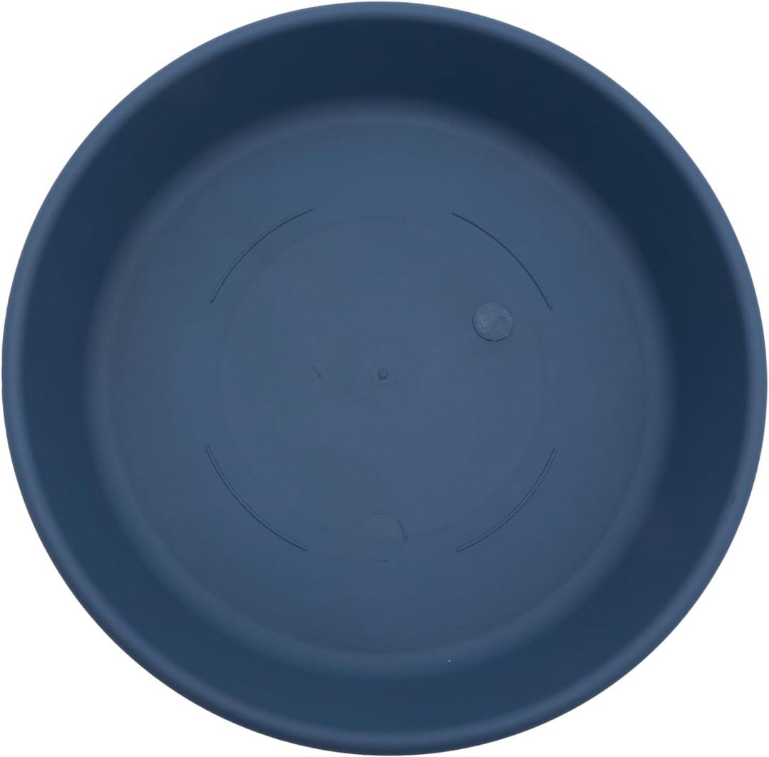 The HC Companies Flower Pot Saucers - Plastic Plant Saucer for Outdoors & Indoors - Traditional Design Plant Pot Trays for Water Drainage - Durable & Stylish Round Plant Tray (10-inch Slate Blue)