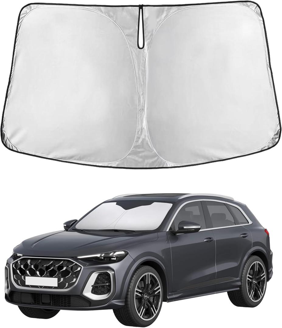 EcoNour Windshield Sunshade Compatible for Audi Q5 2018-2024 2025 2026, Sun Visor for Front Windshield & Window Sun Shade Cover, UV Heat Blocker & Protector, Car Accessories