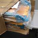 Northroad 2 Pack Outdoor Lounge Chair, Tanning Chair with Sunshade Roof, Adjustable Backrest Folding Chaise Lounge, Reclining Beach Bed for Beach, Camping, Hiking -Yellow