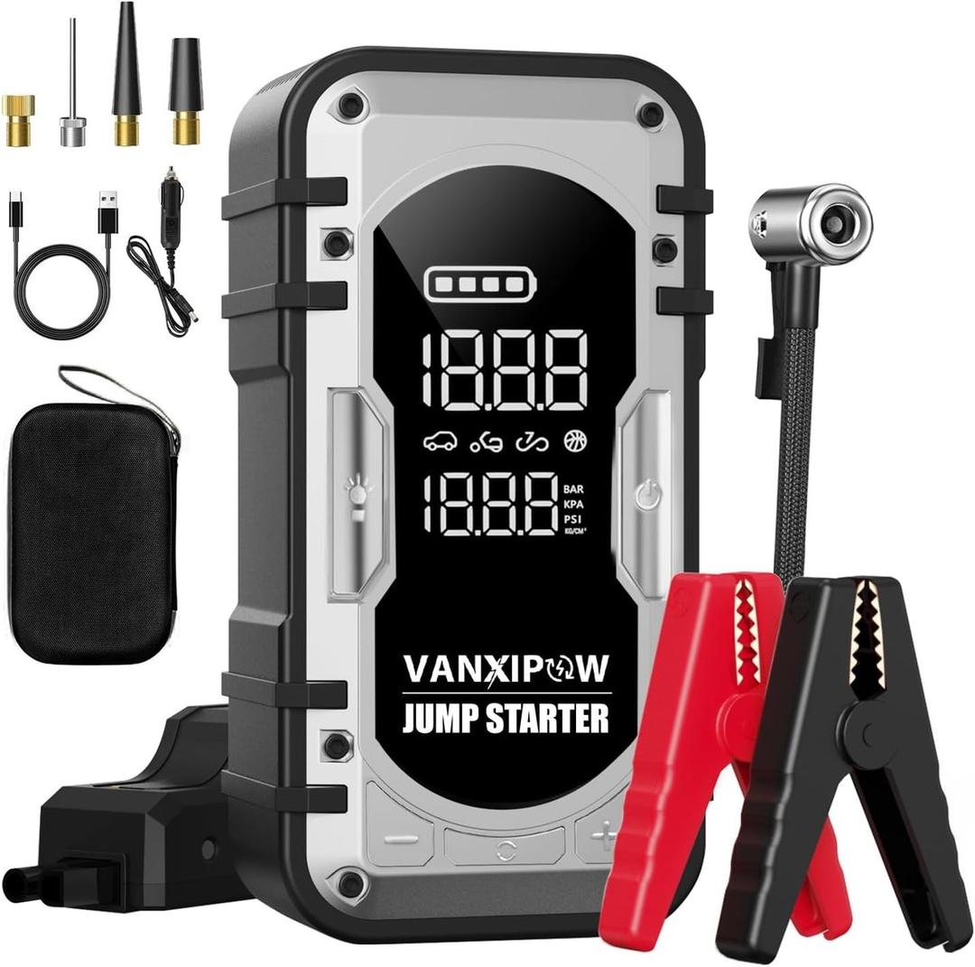 Portable Car Battery Jump Starter with Air Compressor, VANXIPOW 4500A 150PSI