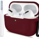 ATUAT for AirPods Pro 2nd Generation Case Cover, Protective Silicone Skin Accessories with Keychain for Women Men for Apple AirPods Pro Gen 2(2022), Front LED Visible-Burgundy