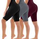 Bluemaple 3 Pack Biker Shorts Women High Waisted- 8" Tummy Control,Ultra-Comfort for Workouts,Yoga & Daily Wear with Pockets SMALL - MEDIUM