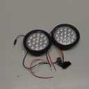 4 inch Round Dual Revolution LED Tail Lights Red Stop Turn Tail Lights and Purple as Auxiliary Color for Truck Trailer RV Jeep with Rubber Grommet 3 Prong Wire Pigtails Waterproof