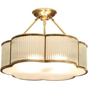 Modern Semi-Flush Ceiling Light Fixture,Decorative Floral Flush Mount Chandelier,Flower Shaped Glass Ceiling Lamp,Close Ceiling Light Fixture for Bedroom Living Room Dining Room, Small