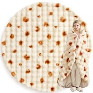 Cozy Bliss Burrito Faux Fur Throw Blanket for Couch, Fuzzy Soft Plush Thick Tortilla Bubble Blanket for Sofa Bedroom, Taco Food Blanket Funny Birthday Gift, 60 Inches