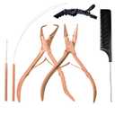 SIVOTE Professional Hair Extension Tools Kit Stainless Steel, Microlink & Itip Extensions Tool Kit, Rose Gold (4-Pack)