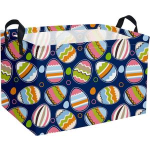 Essme Rectangular Easter Baskets,Bule Bins with Handles for Easter Decor,Shelf Basket,Toy Organizer,Easter Gift.Bule Easter