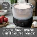 COOK WITH COLOR 3L Glass Mini Low Carb Rice Cooker Holds 2 Cups Raw/Makes 6 Cups Cooked with Auto Lift Filter Basket, Hotpot & Steamer for Rice, Grains, Digital Panel with Keep Warm, Black