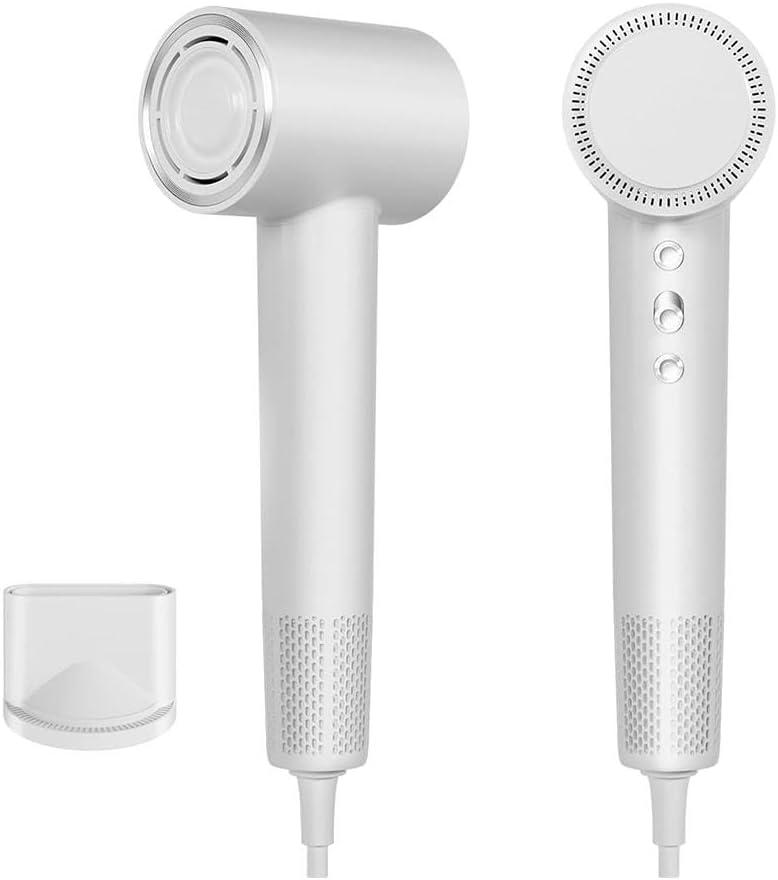 Hair Dryer, Blow Dryer with 110000 RPM Brushless Motor for Fast Drying, 200 Million Negative Ions for Women, with Magnetic Nozzle for Home Travel (White)