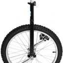 Nisorpa 20" Inch Unicycle Classic Black One Wheel Bike with Anti-Skid Alloy Rim and Pedal Adjustable Height Cycling for Kids Adults Beginner Outdoor Indoor Sports Entertainment Exercises Balance Fun