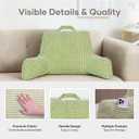 NOONTIDE Reading Pillow with Top Handle,Uniquely Designed Soft Fabric, Ergonomic Back Support for Bed,Cover Washable Sit up Pillow,Watching TV/Gaming/Relaxing(Green)
