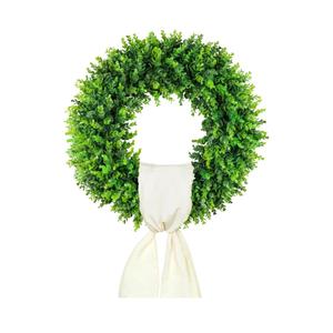DDHS 20'' Boxwood Wreaths Front Door Artificial Spring Wreath. Wreaths for Front Door Farmhouse Wedding Green Year Round Indoor Outdoor for Summer Wreath St Patricks Day Decorations -(Hello Sign)