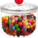 30 Oz Candy Jars with Lids - Clear Plastic Cookie Storage Containers Airtight Apothecary Canisters for Kitchen Home Decorative Pantry Office Party Organize Sugar Tea Coffee Snacks (30 oz)