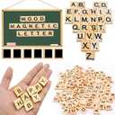 LSCQYYCC-200Pcs Magnetic Wooden Letter Bricks, Craft Letters - DIY Wooden Gift Decoration - Making Letter Coasters and Cross Games DIY Wood Gift Decoration - Making Alphabet Coasters