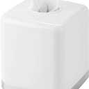 mDesign Plastic Square Disposable Facial Tissue Box Cover for Bathroom Vanity, Countertop, Bedroom Dresser, Night Stand, Office Desk, End Table, Hold Paper Tissues - Hyde Collection - White/Chrome