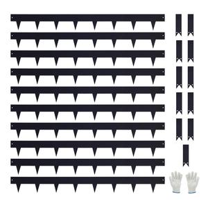 Pmango 10-Pack Galvanized Steel Landscape Lawn Edging 4.5 inch Height Black