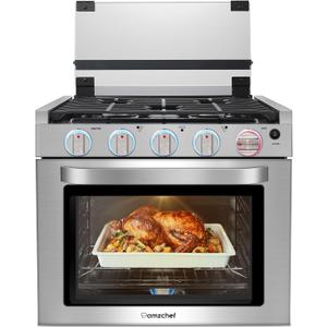 AMZCHEF RV Gas Range 21 Inches Tall,1.77 Cu.Ft Propane Range Oven with 3 Burners Stove for RV, Apartment, Mobile Home, Stainless Steel.