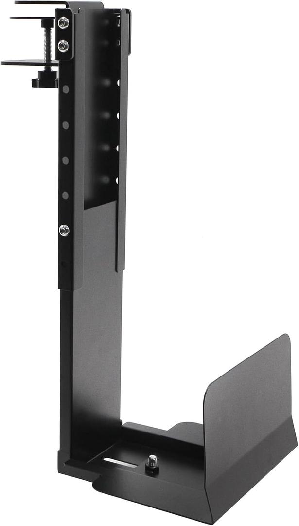 Adjustable Clamp Mount on Desk for PC Tower - No Drilling, Height Adjustable from 13.2" to 21.6", Width Adjustable from 5.5" to 9.8", Heavy Duty Under Desk Computer Mount, Computer Mount for Desk