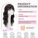 TYQ Hair Toppers for Women with Thinning Hair 18 Inch 360 3D Synthetic Toppers Hair Pieces Curly Wavy Wispy Clip in Bangs(Dark Brown Mixed Chestnut)