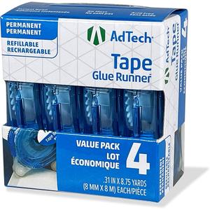 AdTech Permanent Glue Runner, 35 Yards (2-Pack) | Strong, Double-Sided Adhesive for Crafting, Scrapbooking & Office Use | Acid-Free, Reliable Bond