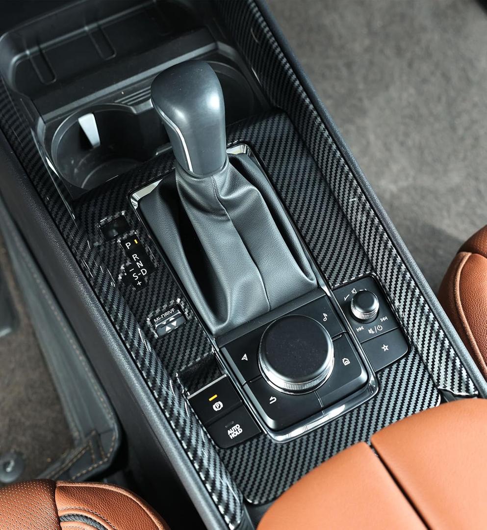 Center Console Cover for Mazda CX50 2026 2025 2024 2023, Not for CX 50 Hybrid, 3PCS Carbon Fiber Gear Shift Panel Box Covers Trim Protection, Console Frame for CX-50 Car Interior Accessories