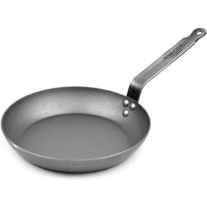 Mauviel M'Steel Black Carbon Natural Nonstick Frying Pan With Iron Handle, 9.4-in, Suitable For All Cooking Surfaces