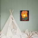 3 x Carlsbad National Park Poster Art Print Retro Mountain Lake Wall Art Vintage Decor Nature Landscape Picture For Bedroom Bathroom Office Home 48 (Carlsbad, 8 x 10 inches, Unframed)