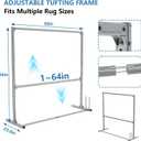 Lezbanz Rug Tufting Frame Kit with Aluminum Nails for Extra Firm Fixing, Tufting Cloth Stand, Adjustable Rug Tufting Frame for Rug Making, Suitable for Beginners & Lovers (66''H66''L)