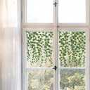 Transparent Leaf Window Sticker, Removable Static Cling Double-Sided Decal Clings for Glass Windows Door Decor, Watercolor String of Pearls (15.75"x47.24"/40X120cm)