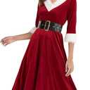 Cuteshower Mrs. Claus Costume Christmas Red Dress Cosplay Outfits for Women (Large)