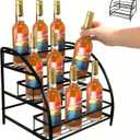Cididu Coffee Syrup Organizer Rack, 9-12 Bottles Syrup Stand Holder for Countertop, 3 Tier Metal Small Wine Rack, Bottle Storage Shelves for Coffee Bar Station, Kitchen, Spice, Soda, Dressing