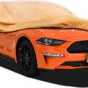 JURMON Heavy Duty Outdoor Car Cover Custom Fit for Ford Mustang, Windproof All Weather Waterproof Sun Rain UV Dust Snow Protection Outdoor Car Covers (Brown)
