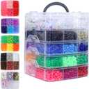 LIS HEGENSA Pony Beads Bulk,Kandi Beads for Necklace Jewelry Making Hair Braiding,Bracelets Making Kits,Hair Bead,Bracelet Beads,Plastic Beads for Crafts Braids Girls (27 Color,6400PCS)