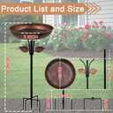 Metal Bird Bath for Outdoors, 12" Dia Bowl with Stable Upgrades Stake Birdbaths Garden Yard Lawn Decor 0.7 Gallon