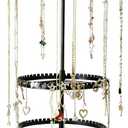 Multi Layer Rotating Jewelry Storage Rack, Capable Of Storing Rings, Earrings, Necklaces, Bracelets, Adjustable Jewelry Display Tree, Black