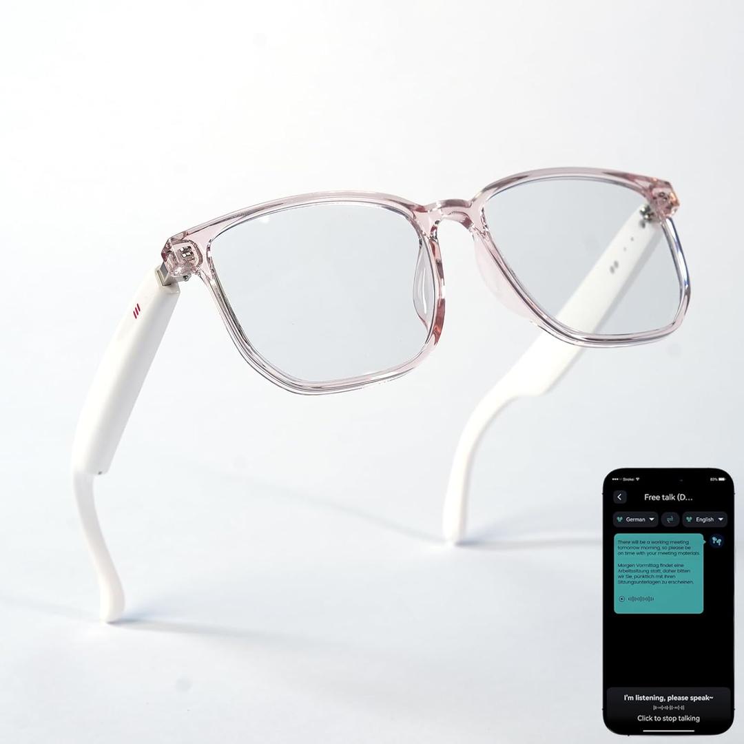 Ai Smart Glasses Bluetooth 5.4 with Translation for Men Women 160+Languages Color-Change Lens Chat GPT Assistant Free App Translator Glasses Meeting,Driver,Travel