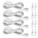Plug in Pendant Light Cord Kit - 16Ft Light Bulb Socket with Cord E26/E27 Hanging Lantern Lamp Cable with Switch,Socket Rings, 4 Pack, White