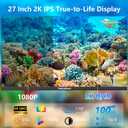 27 Inch Monitor with Pop-Up Webcam - 2K 2560 x 1440 IPS Computer Monitor, 100Hz Vertical Gaming PC Screen, Built-in 3MP Webcam & Microphone, HDMI, DisplayPort, Display for Office Home Work