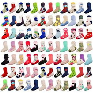 20 Pairs Baby Boy Girl Socks Wholesale Cotton Socks Bundle (Pattern at Random) (XS)