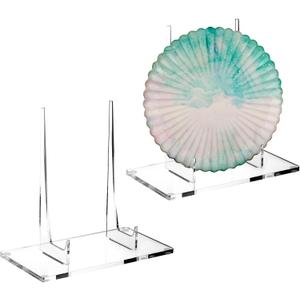 2 Pcs Acrylic Book Stand, Clear Easel Stand for Display, Acrylic Plate Picture Frame Display Holder for Picture Book Decorative Plate Platter Photo(10 x 5 x 9 Inch)