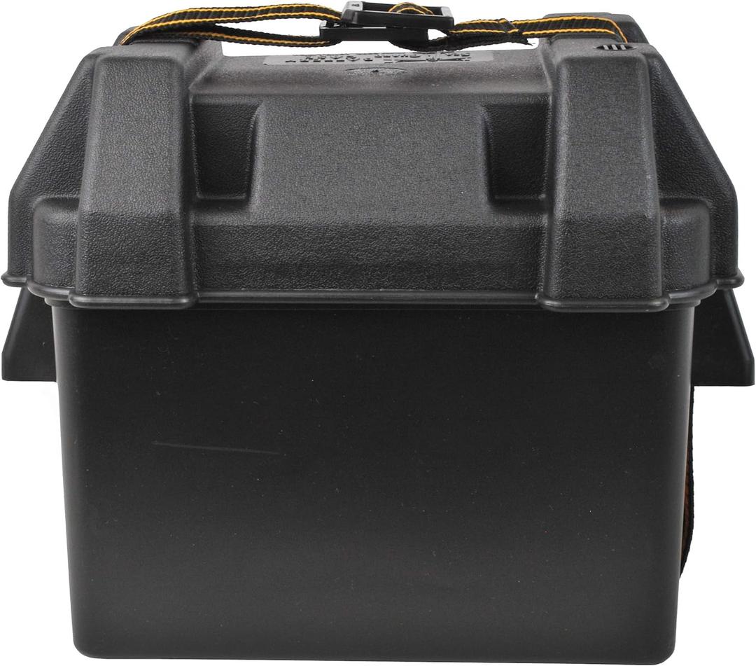Attwood 9082-1 Small Battery Box with Mounting Kit and Strap, Fits U1 Batteries, Black