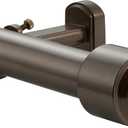 Heavy Duty Curtain Rods, 1 1/8 Inch Diameter Single Curtain Rod 72-144Inch(6-12ft) Extendable Length with End Caps Adjustable Modern Brackets-Dark Bronze