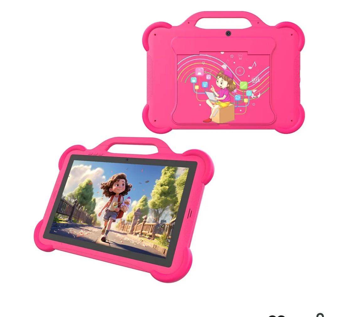 Kids Tablet, Android 14.0 10" Tablets for Kids, Parental Control Toddler Tablet with case Included 2+8MP Dual Camera, HD Screen, Pre-Installed Kids APPs (1PCS, Pink