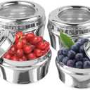 Stainless Steel Airtight Food Storage Containers with See Through Lid Dry fruits Storage Box, Perfect For Camping Trips, Lunches, Leftovers, Salads (30 Oz, 24 Oz, 17 Oz, 12 Oz)