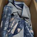 Area Rug 8x10 Washable Rugs Modern Abstract Area Rug Soft Non-Slip Non-Shedding Faux Wool Stain Resistant Floor Carpets for Living Room Bedroom Dining Room Kids Room Home Office (Teal, Rust)