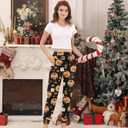Lindanina Women's Christmas Pajama Pants Lounge Soft Sleepwear Pj Bottoms with Pockets S-XXL (Black, XL)