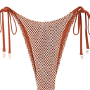 ZAFUL Women's Triangle Bikini Top Multiway Fishnet Tie Back Bandeau Halter String Bikini Swimsuit Bathing Suit S